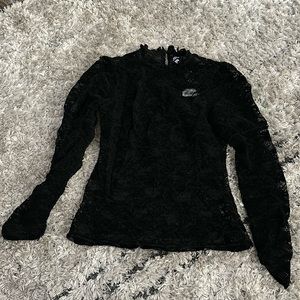 KILLSTAR spells velvet lace long sleeve shirt